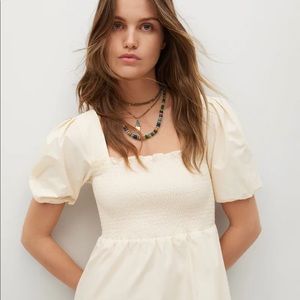 Mango puffed sleeves dress